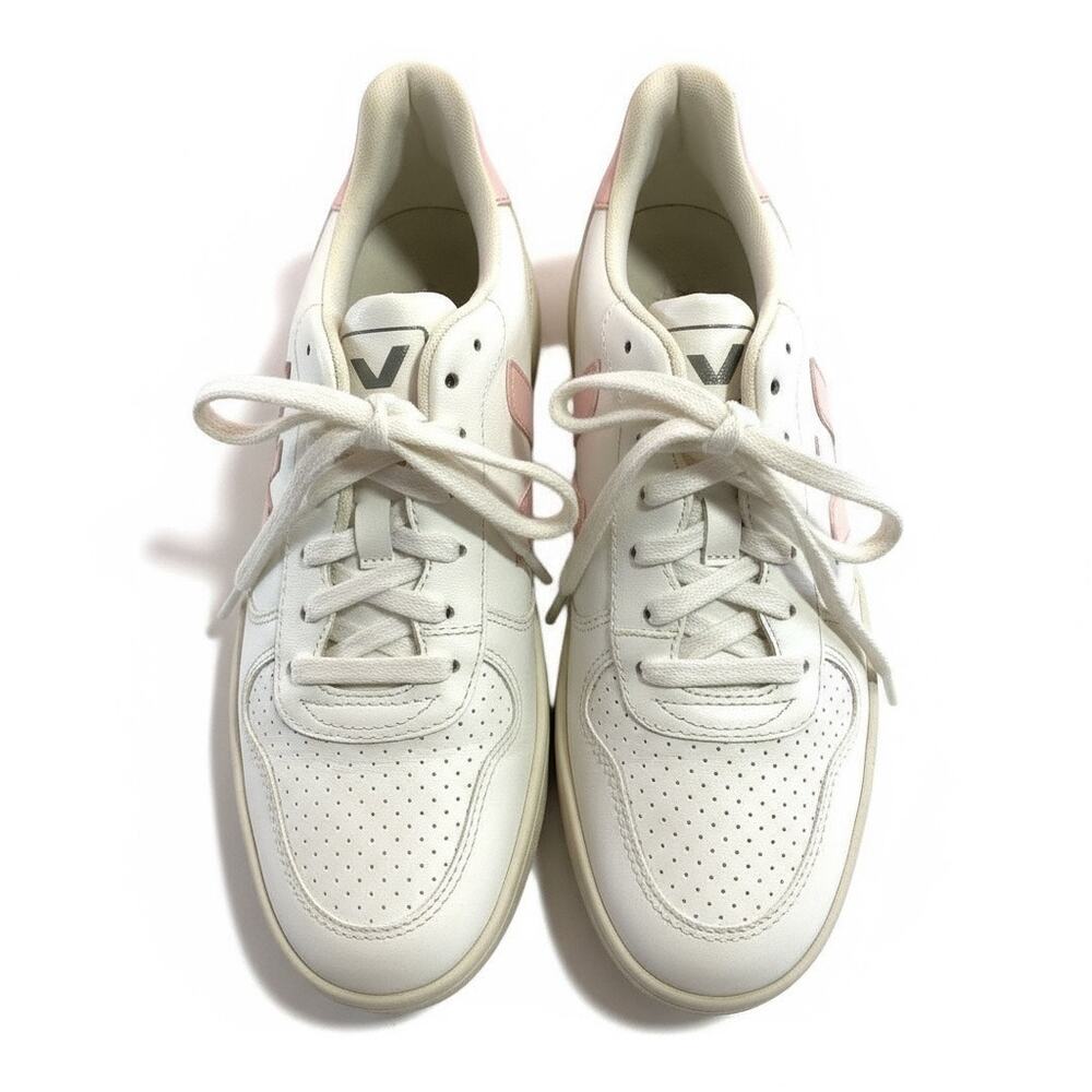 Veja Sneaker V-10 Cwl White Pink Logo Size 8 Sneakers Shoes